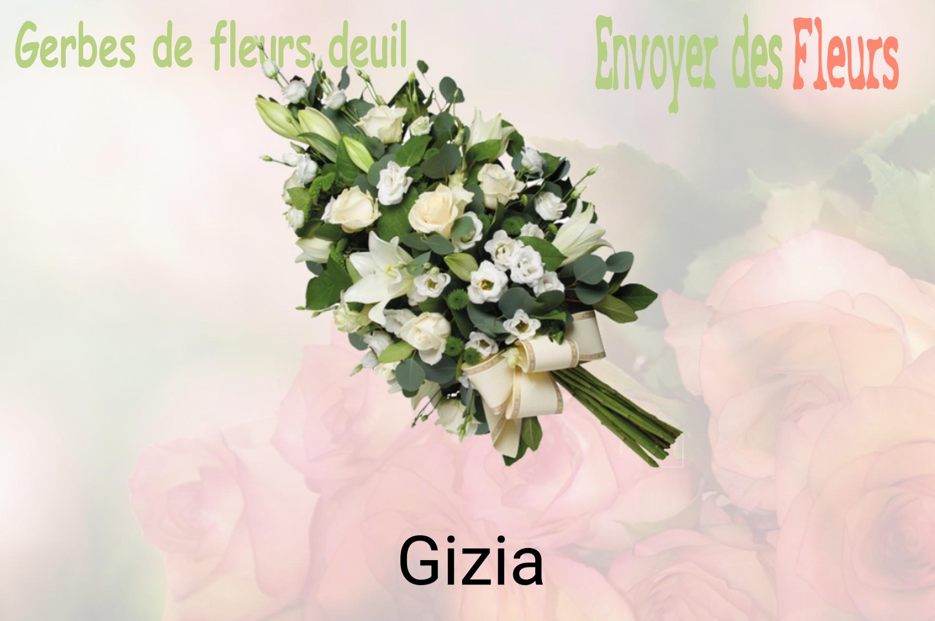Gerbe de fleurs de deuil livrée à Gizia